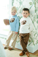 White Football Roll Neck Sweater