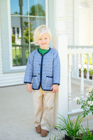 Navy Gingham Quilted Jacket (PRE-ORDER)