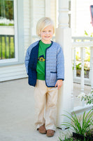 Navy Gingham Quilted Jacket (PRE-ORDER)