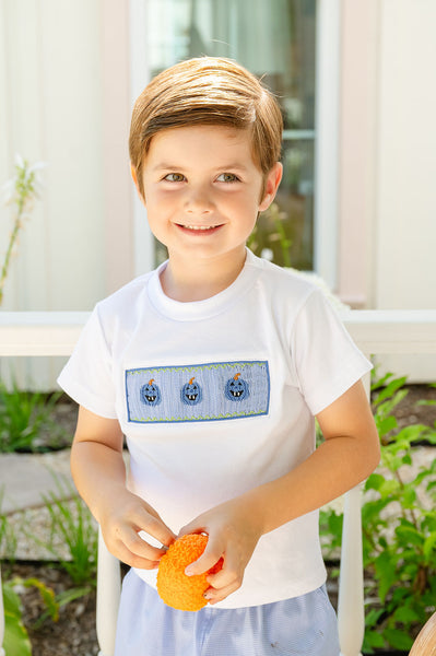 Jack o'Lantern Smocked Beau T-Shirt/Shorts Set