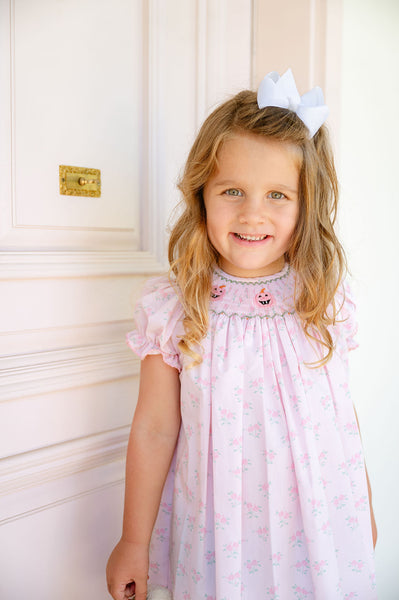 Floral Jack o'Lantern Smocked Helen Dress