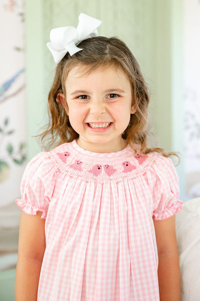 Pink Ghosts Smocked Helen Dress