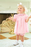 Pink Ghosts Smocked Annabelle Bloomer Set