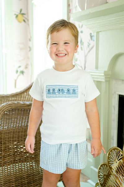 Blue Ghosts Smocked Beau T-Shirt/Shorts Set