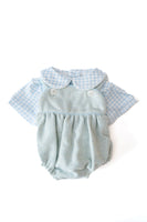 Classic Green and Blue Bubble/Shirt Set for Boys (Short Sleeve)