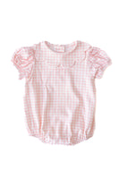 Pink Gingham Short Sleeve Peter Pan Collar Onesie