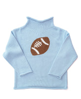 Our Light Blue Football Roll Neck Sweater for Kids brings cozy team spirit to game days!