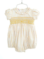 Wheat Stripes Smocked Bridget Bubble