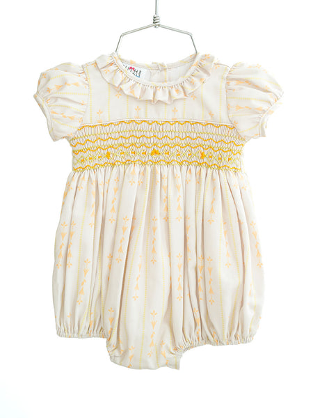 Wheat Stripes Smocked Bridget Bubble