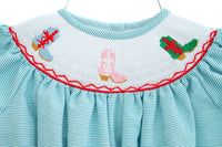 Holiday Boots Smocked Birdie Bubble