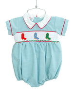 Holiday Boots Smocked Henry Bubble