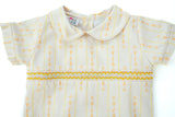 Wheat Stripes Smocked Samuel Shirt/Shorts Set