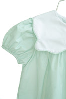 Scalloped Green Bib Dress