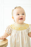 Wheat Stripes Smocked Annabelle Bloomer Set