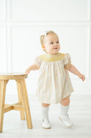 Wheat Stripes Smocked Annabelle Bloomer Set