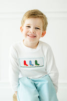 Holiday Boots Smocked Beau T-Shirt/Pants Set