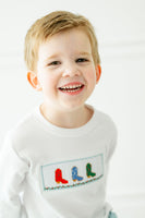 Holiday Boots Smocked Beau T-Shirt/Pants Set