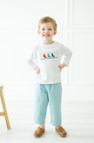 Holiday Boots Smocked Beau T-Shirt/Pants Set