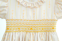 Wheat Stripes Smocked Bridget Bubble