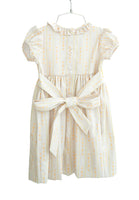 Wheat Stripes Smocked Charlotte Dress