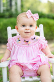 Pink Witches Smocked Birdie Bubble