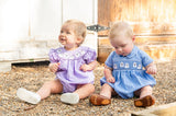 Blue Ghosts Smocked Henry Bubble
