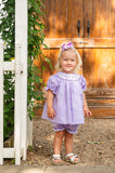 Purple Ghosts Smocked Annabelle Bloomer Set