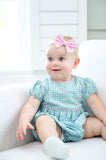 Evergreen frost plaid bubble for baby girls 