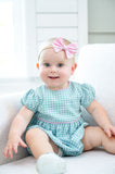 Evergreen frost plaid bubble for baby girls 