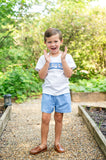 Blue Ghosts Smocked Beau T-Shirt/Shorts Set