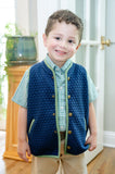 Navy Blue Quilted Vest