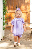Purple Ghosts Smocked Annabelle Bloomer Set