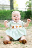 Thanksgiving Smocked Green Henry Bubble
