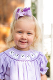 Purple Ghosts Smocked Annabelle Bloomer Set