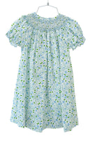 Blue Florals Smocked Helen Dress