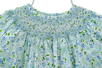 Blue Florals Smocked Helen Dress