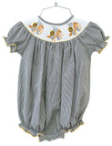 Smocked West Point bubble for Girls 