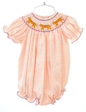 Smocked Clemson bubble for Girls