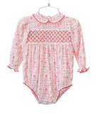 Christmas Tiles Smocked Pima Cotton Emma Bubble
