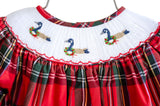 Christmas Geese Smocked Birdie Bubble