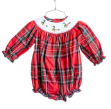 Christmas Geese Smocked Birdie Bubble