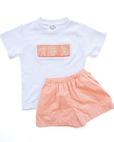 Dancing Skeletons Smocked Beau T-Shirt/Shorts Set