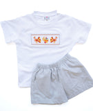 Thanksgiving Smocked Beau T-Shirt/Shorts Set