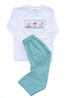 Snow Dogs Smocked Beau T-Shirt/Pants Set