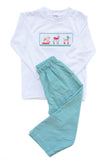 Snow Dogs Smocked Beau T-Shirt/Pants Set