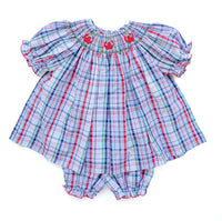 Back to School Apples Smocked Annabelle Bloomer Set