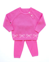 Pink Bows Knit Sweater Set