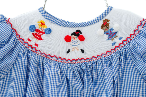 Red, White, and Blue Smocked Cheerleader Outfits 