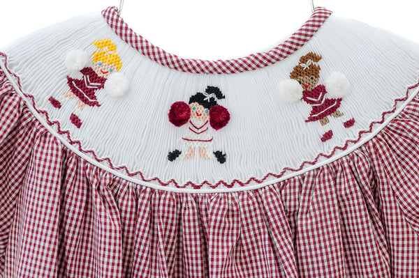 Smocked Maroon and White Cheerleader Outfits for Girls - Go TAMU! Aggies cheer 