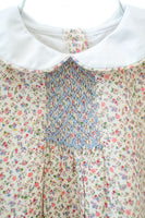 Mini Tan Floral Smocked Bubble